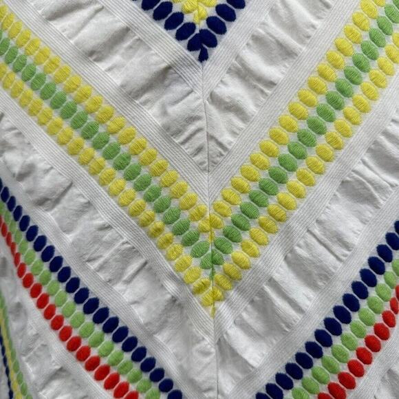 Fei Anthropologie Skirt Size 4 A-line white multicolor chevron stripes - Picture 7 of 10